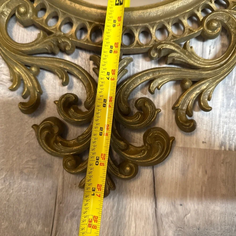 Vintage Burwood #4421 Hollywood Regency Oval Gold Wall Mirror Ornate